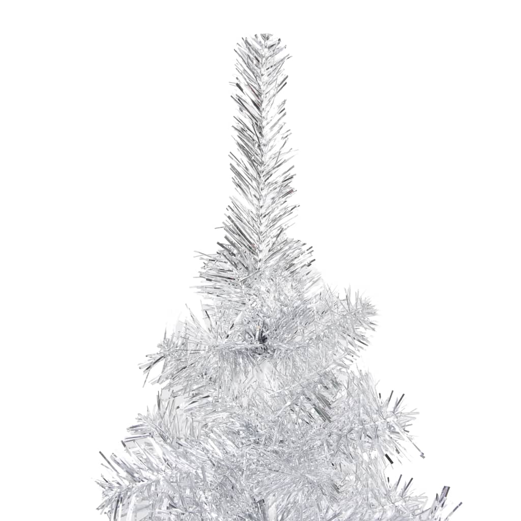 Kunstkerstboom met standaard 210 cm PET zilverkleurig