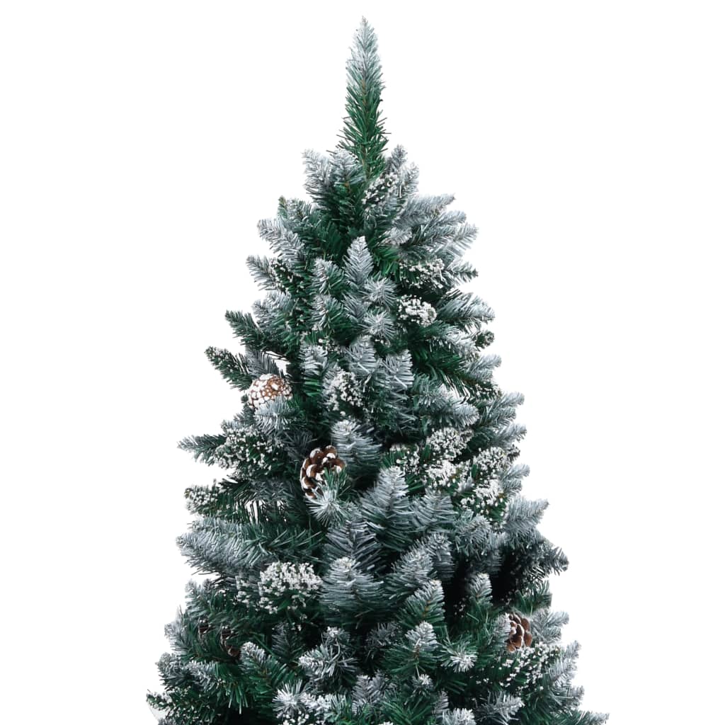 Kunstkerstboom met dennenappels en witte sneeuw 150 cm
