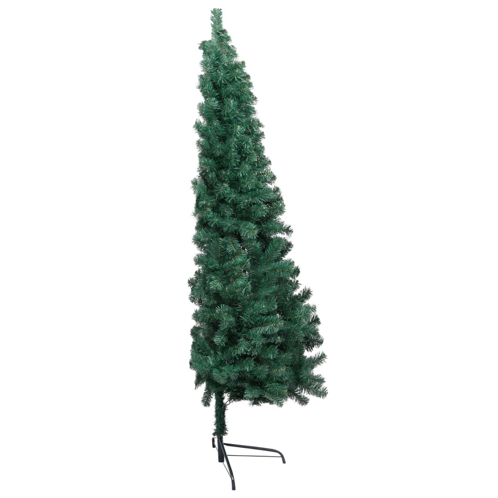 Kunstkerstboom met standaard half 180 cm PVC groen