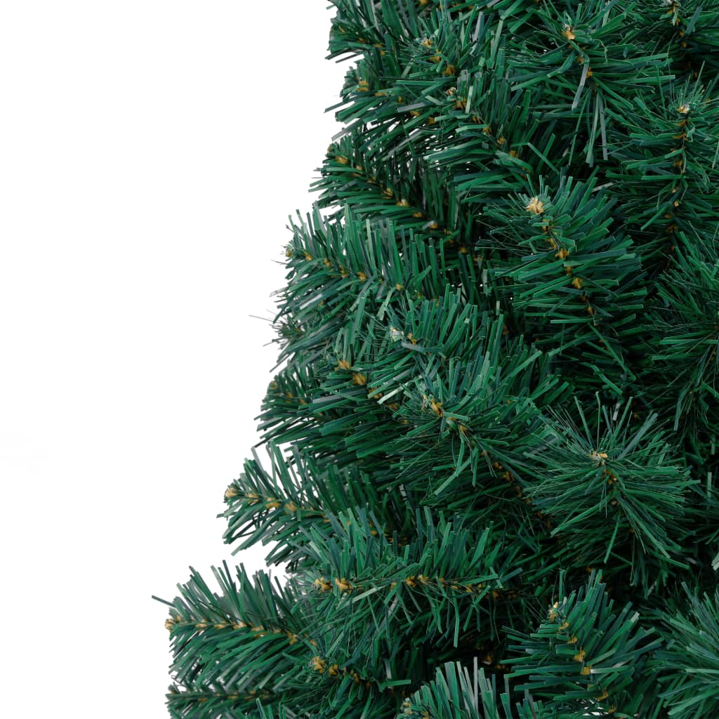 Kunstkerstboom met standaard half 180 cm PVC groen