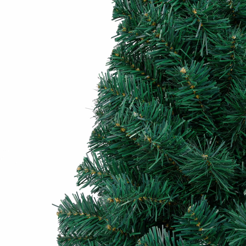 Kunstkerstboom met standaard half 210 cm PVC groen