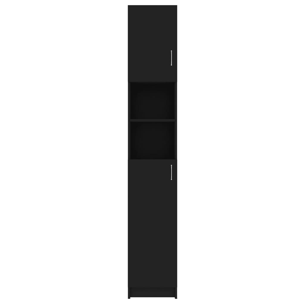 Badkamerkast 32x25,5x190 cm spaanplaat zwart