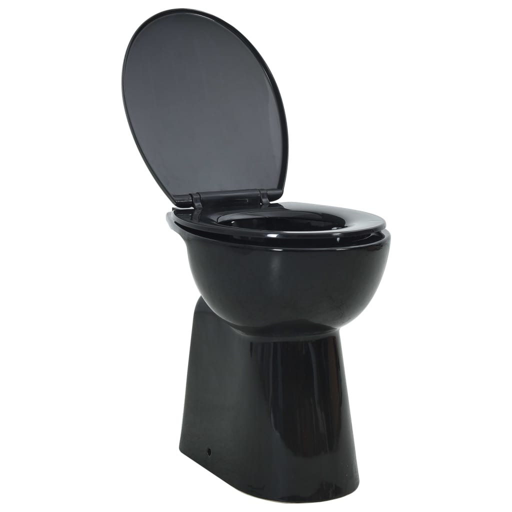 Toilet verhoogd 7 cm soft-close randloos keramiek zwart
