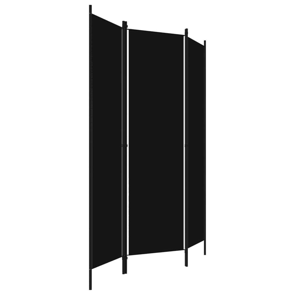 Kamerscherm met 3 panelen 150x180 cm zwart