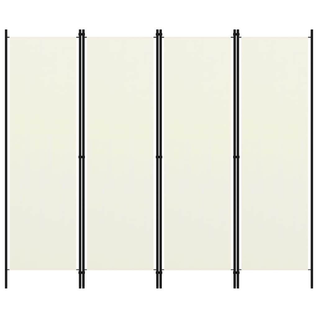 Kamerscherm met 4 panelen 200x180 cm crèmewit