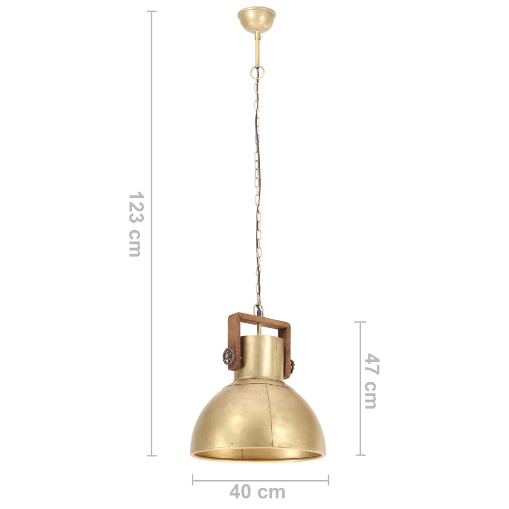 Hanglamp industrieel rond 25 W E27 40 cm messingkleurig