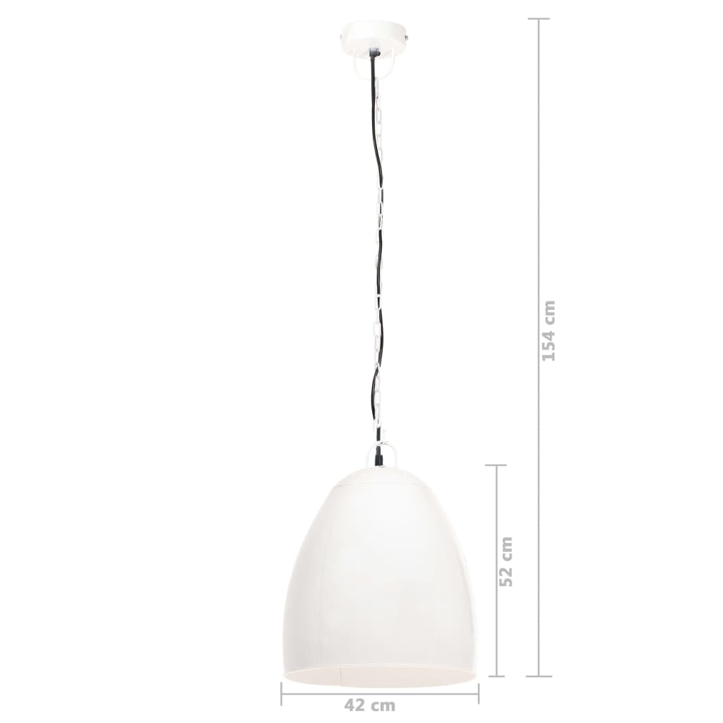 Hanglamp industrieel rond 25 W E27 42 cm wit