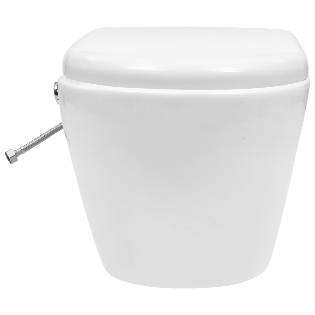 Hangend toilet randloos met verborgen stortbak keramiek wit