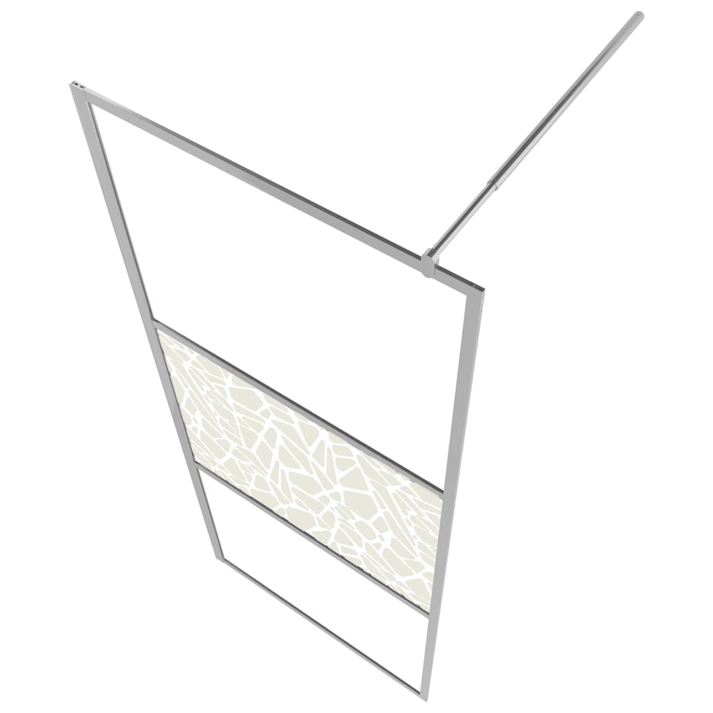 Inloopdouchewand met stenenmotief 80x195 cm ESG-glas