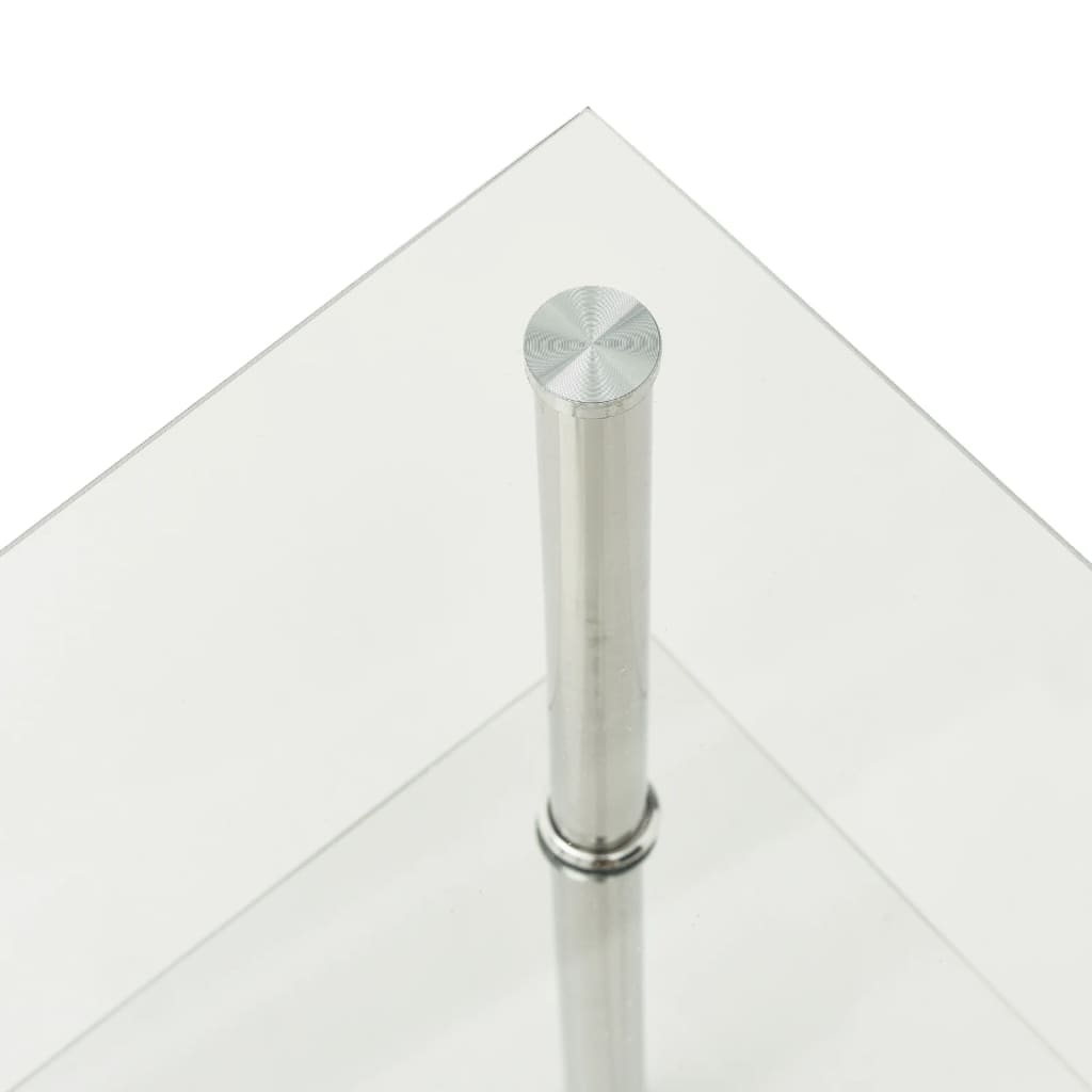 Bijzettafel 2-laags 38x38x50 cm gehard glas transparant