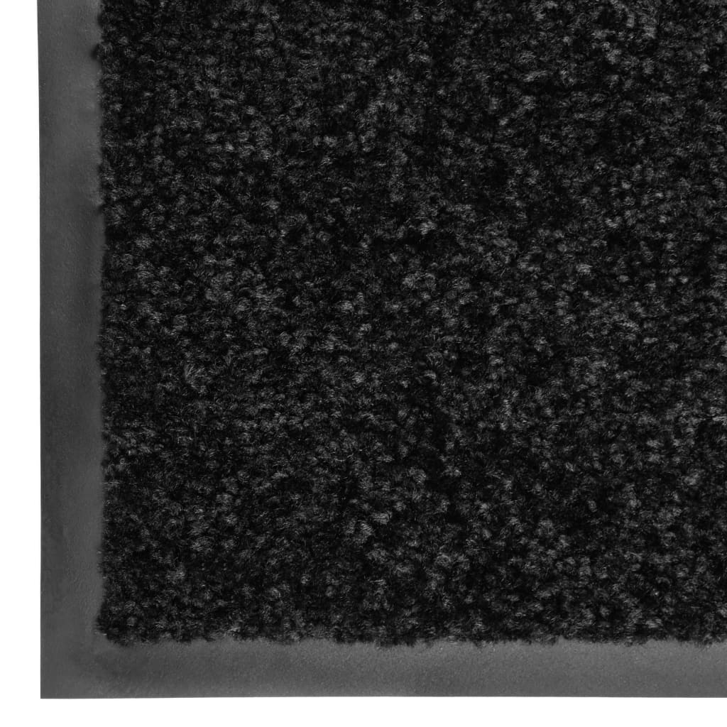 Deurmat wasbaar 90x120 cm zwart