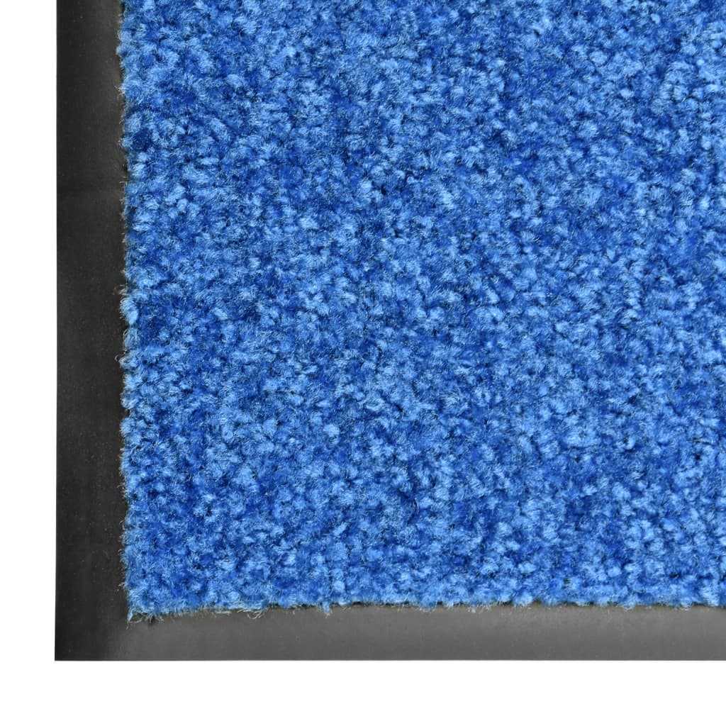 Deurmat wasbaar 60x90 cm blauw