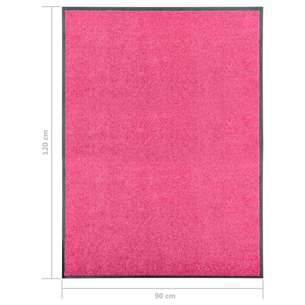 Deurmat wasbaar 90x120 cm roze