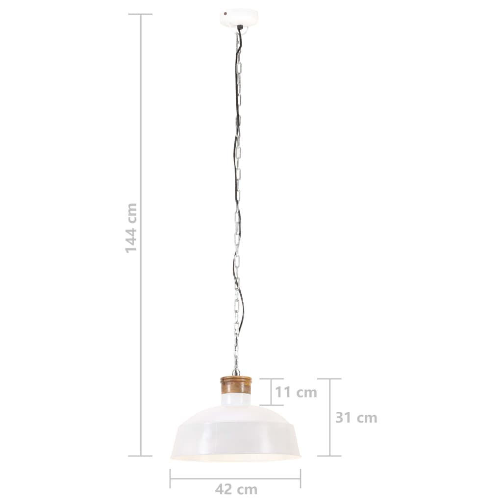 Hanglamp industrieel E27 42 cm wit