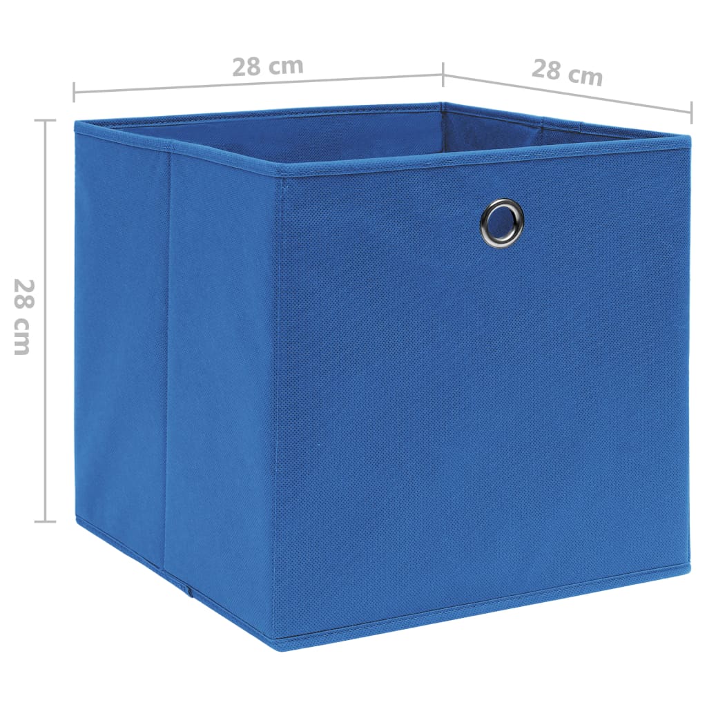 Opbergboxen 10 st 28x28x28 cm nonwoven stof blauw