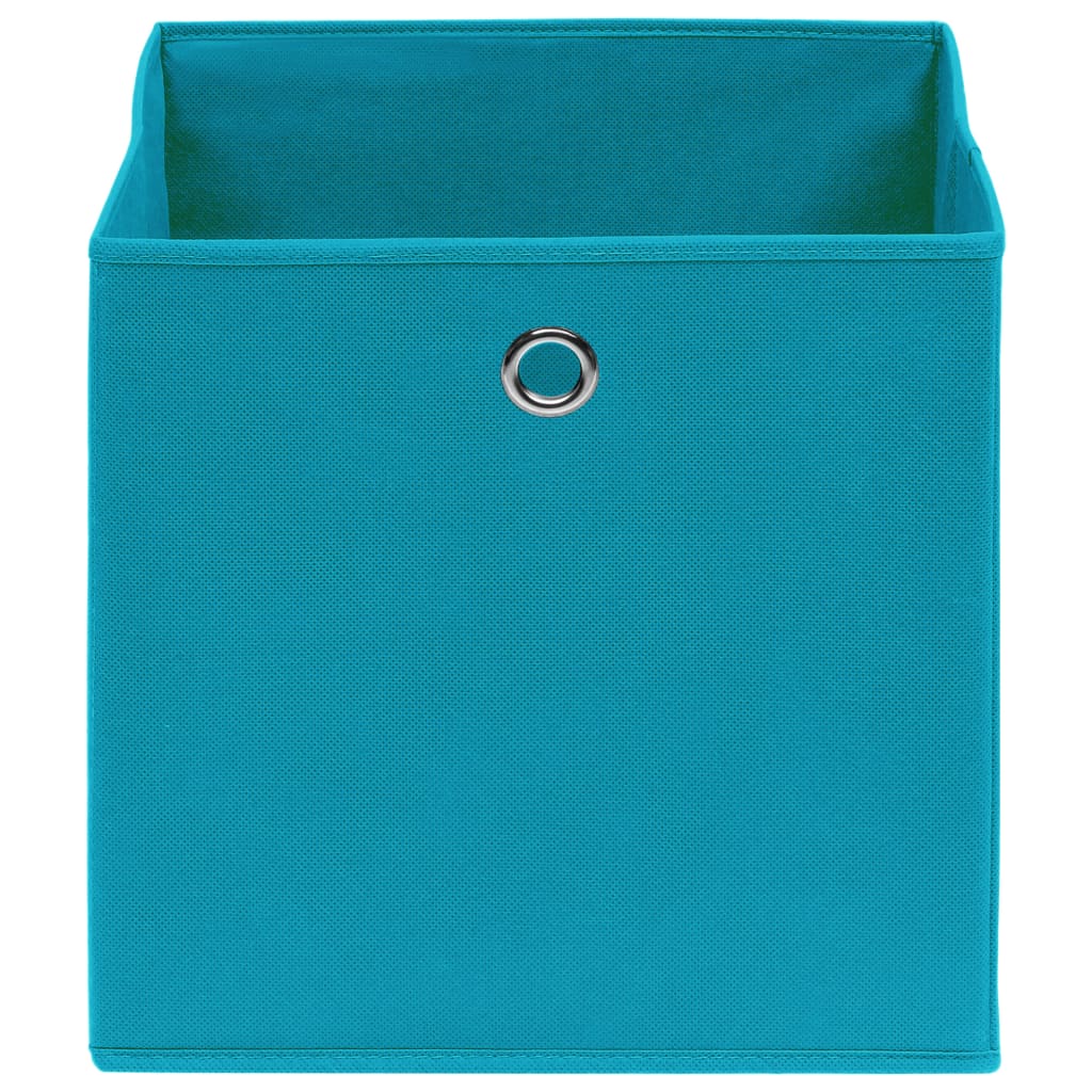 Opbergboxen 10 st 28x28x28 cm nonwoven stof babyblauw