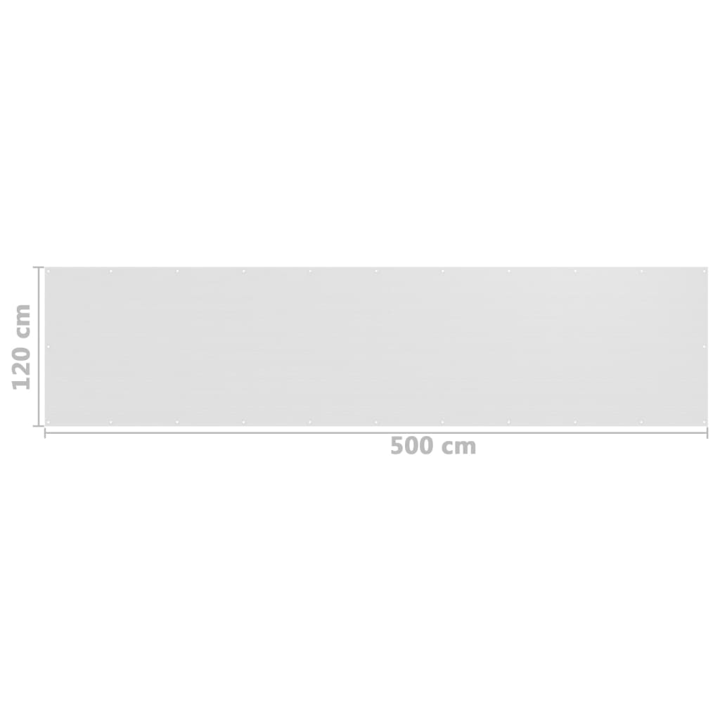 Balkonscherm 120x500 cm HDPE wit