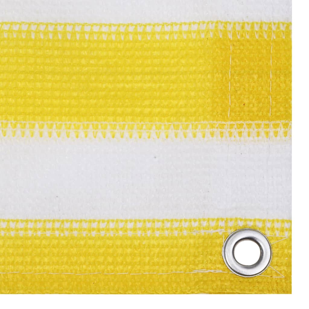 Balkonscherm 120x600 cm HDPE geel en wit