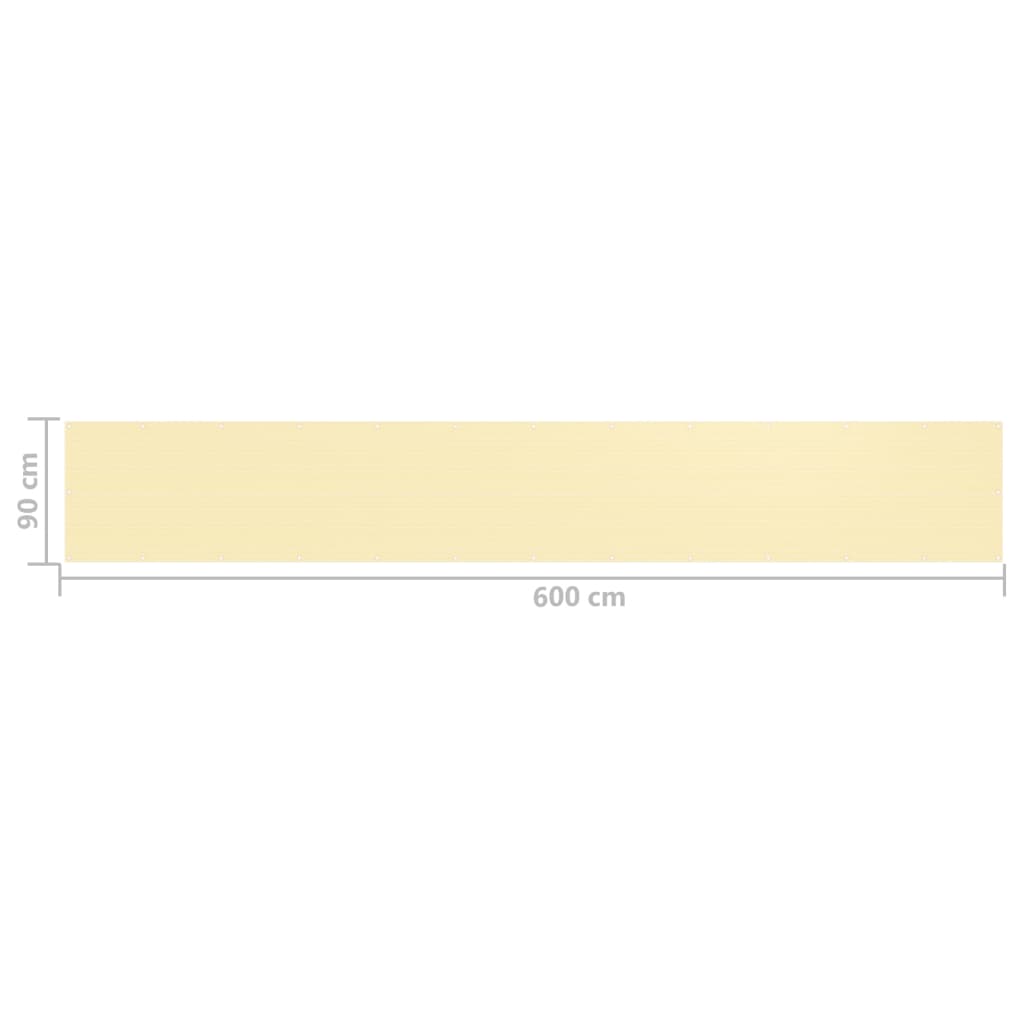 Balkonscherm 90x600 cm HDPE beige