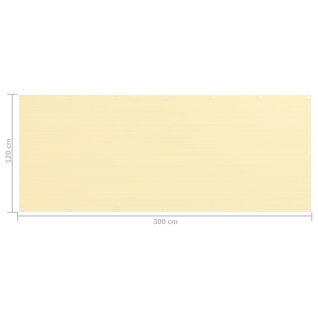 Balkonscherm 120x300 cm HDPE beige