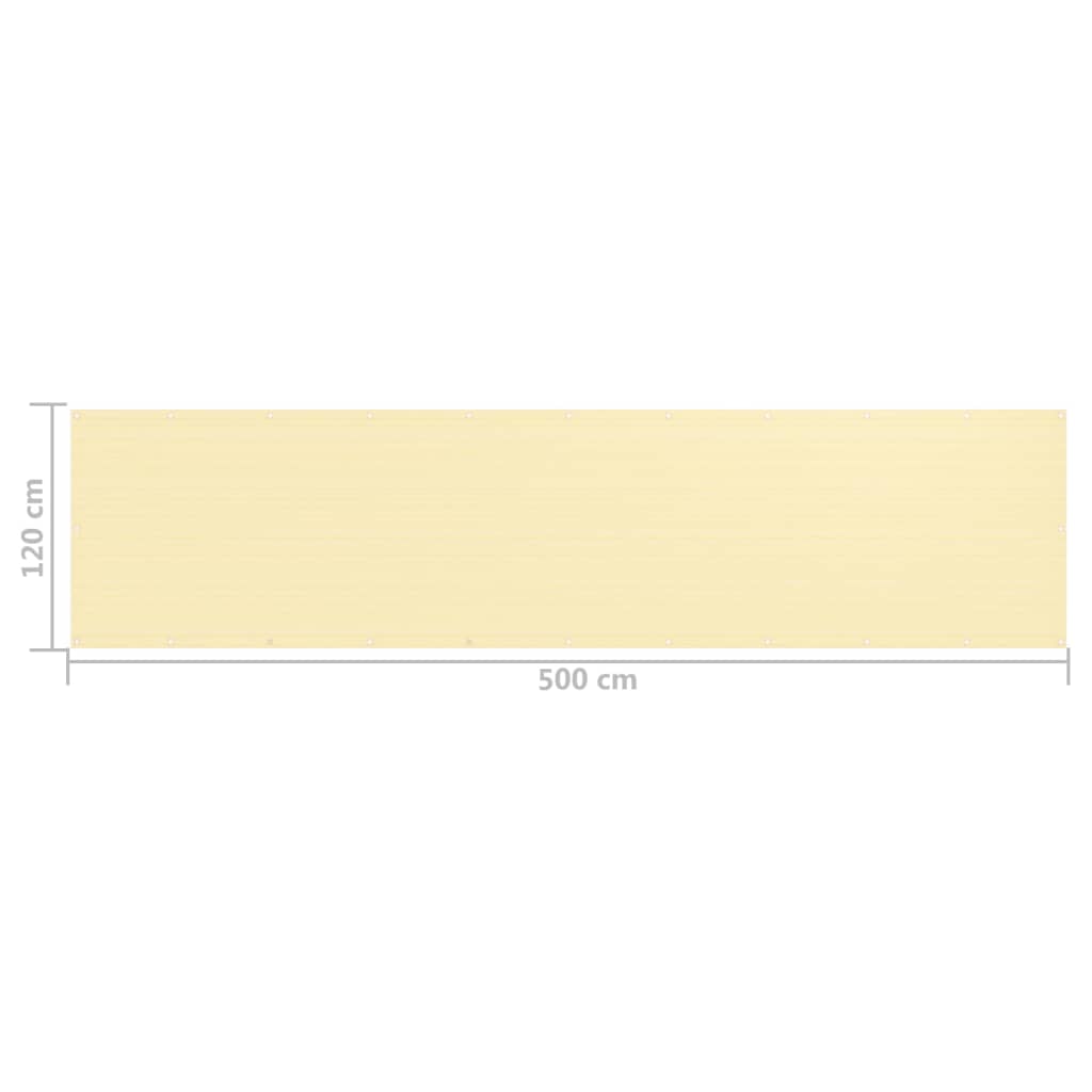 Balkonscherm 120x500 cm HDPE beige