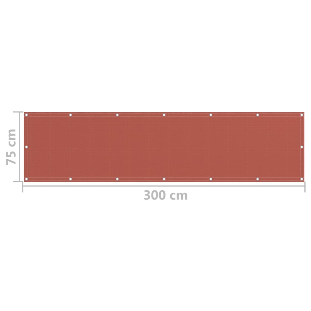 Balkonscherm 75x300 cm HDPE terracottakleurig