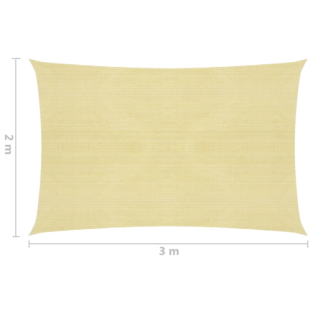 Zonnezeil 160 g/m² 2x3 m HDPE beige