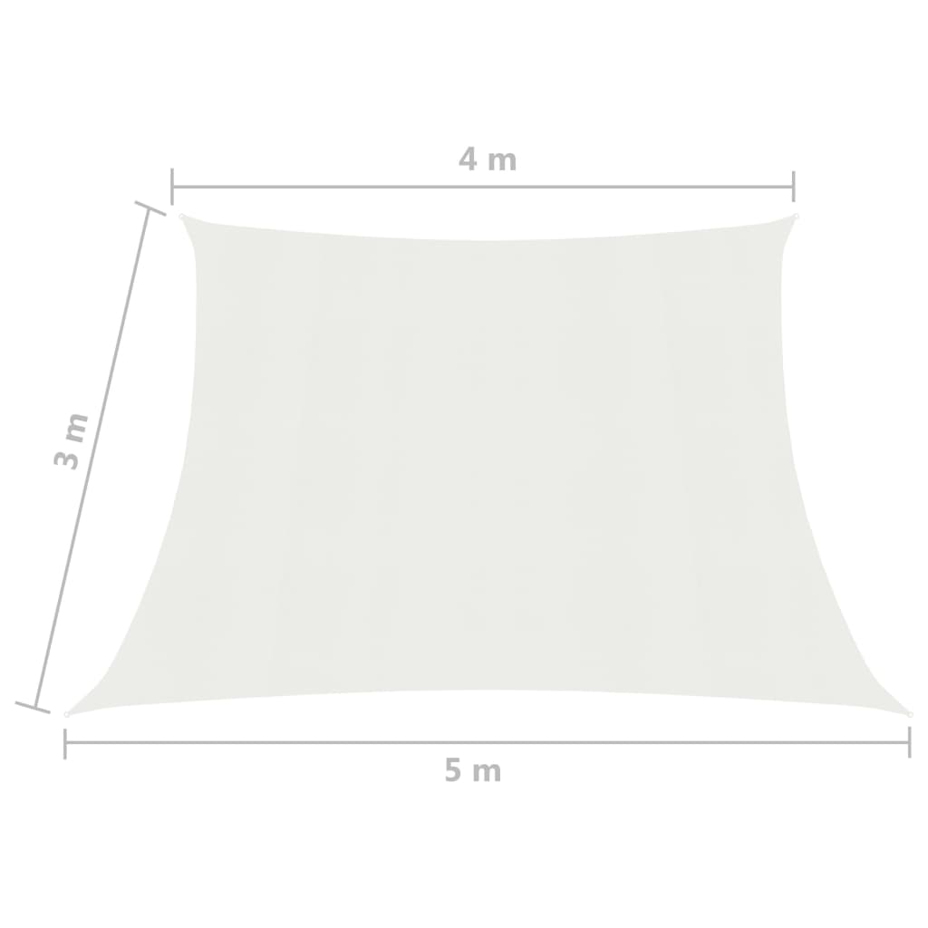 Zonnezeil 160 g/m² 4/5x3 m HDPE wit