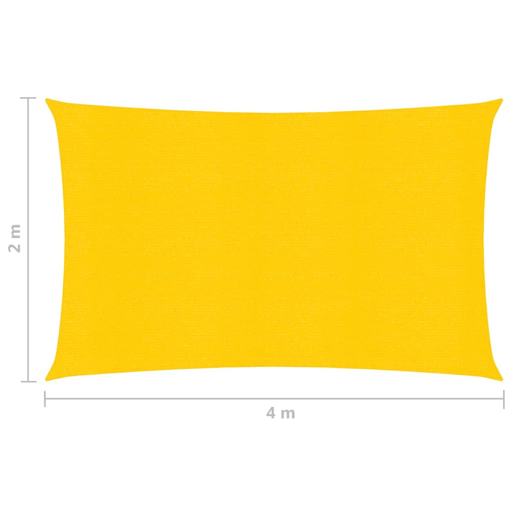 Zonnezeil 160 g/m² 2x4 m HDPE geel