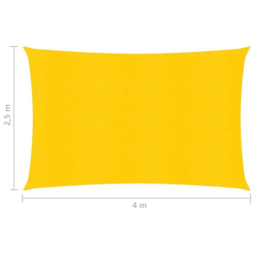 Zonnezeil 160 g/m² 2,5x4 m HDPE geel