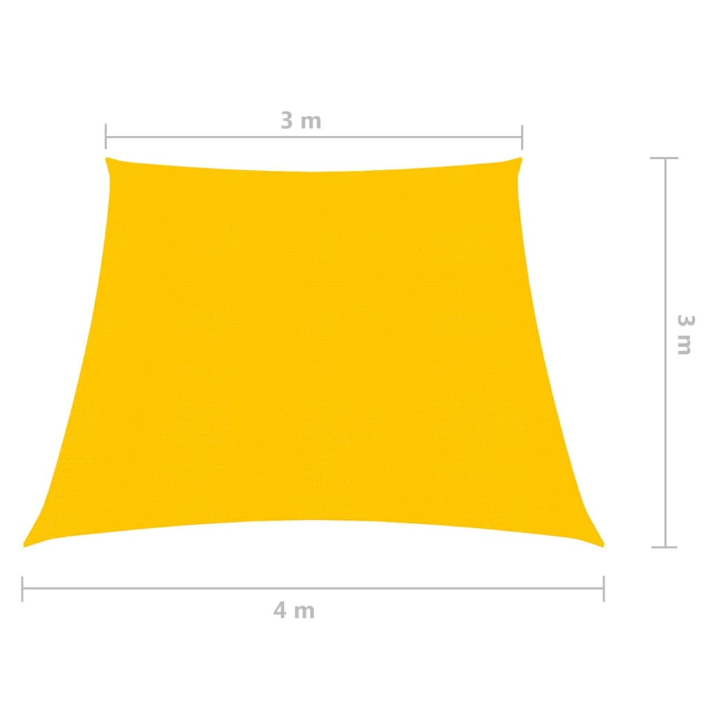 Zonnezeil 160 g/m² 3/4x3 m HDPE geel