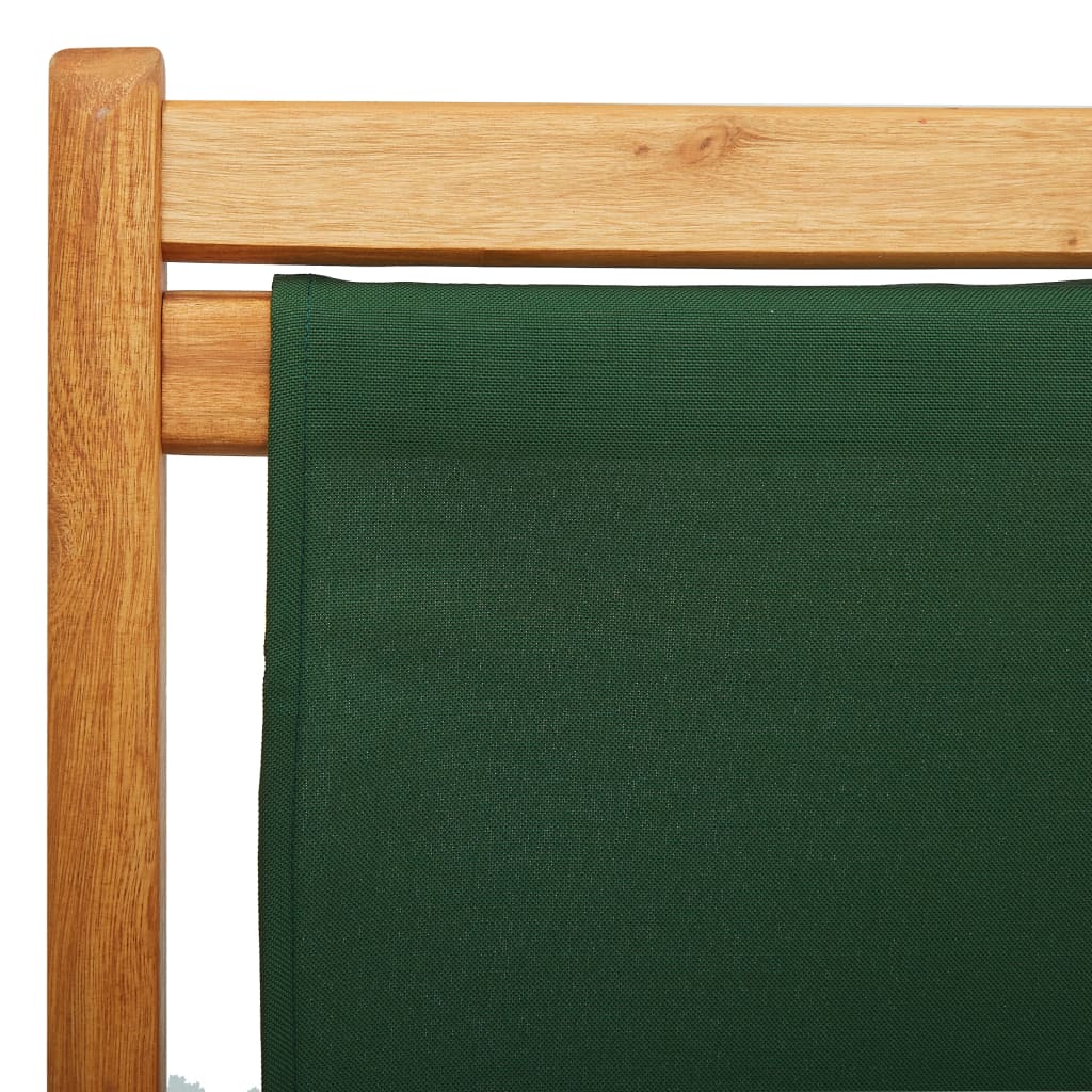 Strandstoel inklapbaar eucalyptushout en stof groen