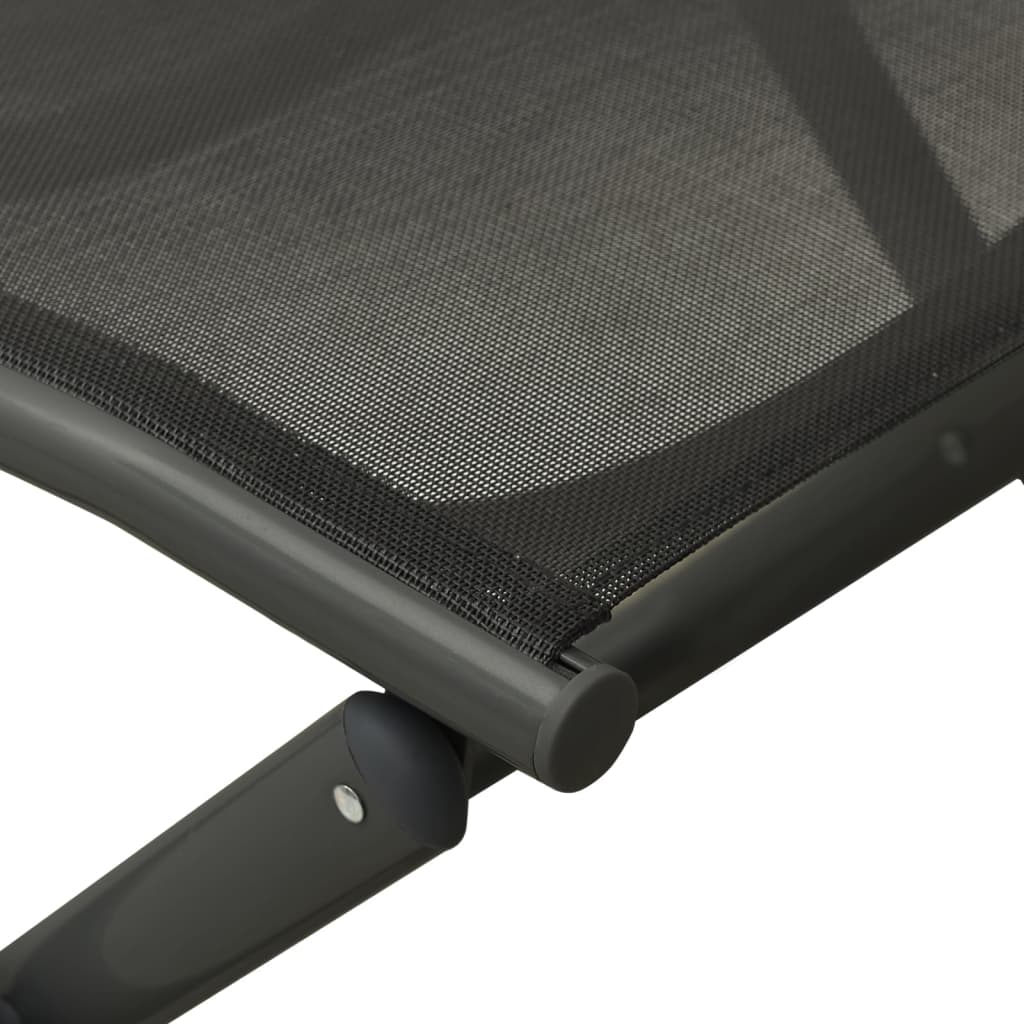 3-delige Loungeset textileen en aluminium zwart