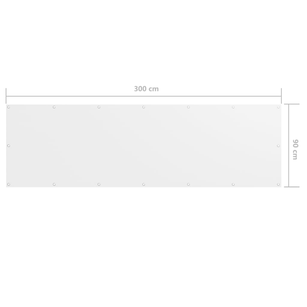 Balkonscherm 90x300 cm oxford stof wit