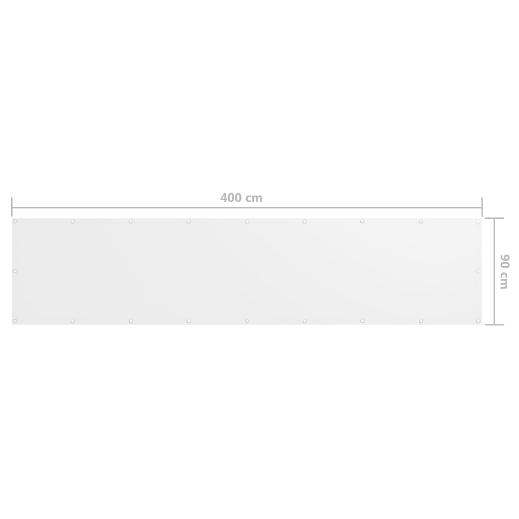 Balkonscherm 90x400 cm oxford stof wit