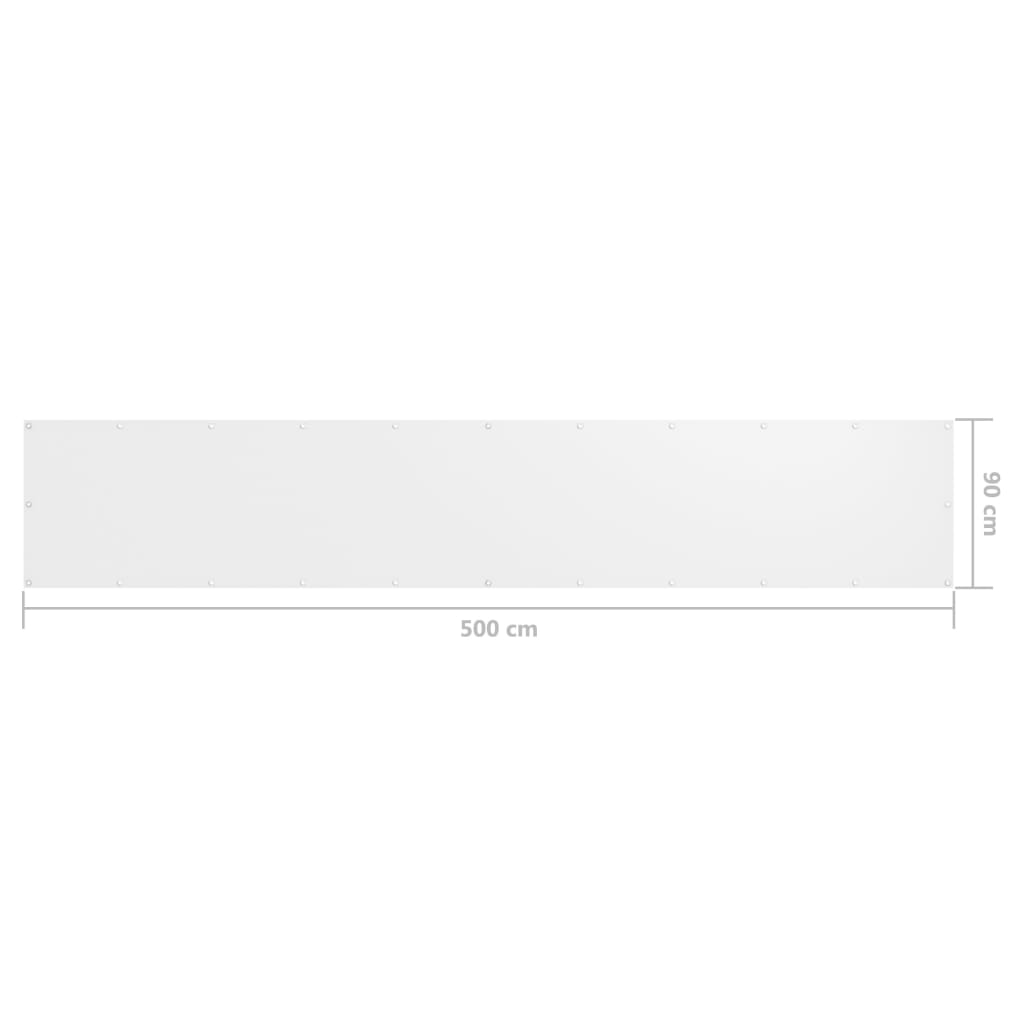 Balkonscherm 90x500 cm oxford stof wit