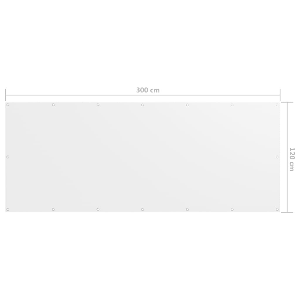 Balkonscherm 120x300 cm oxford stof wit