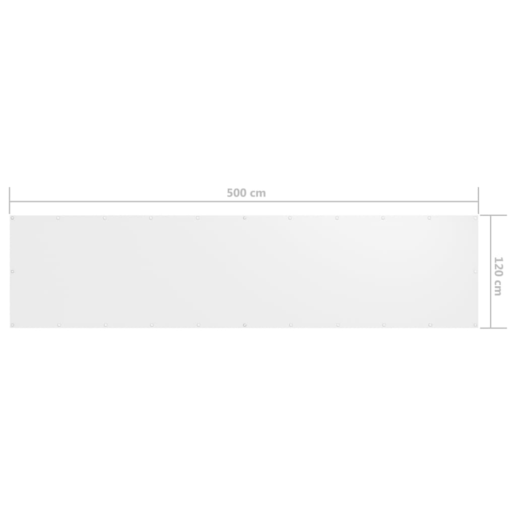 Balkonscherm 120x500 cm oxford stof wit