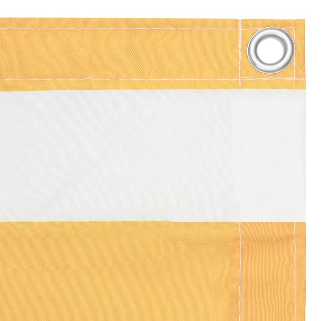Balkonscherm 120x600 cm oxford stof wit en geel