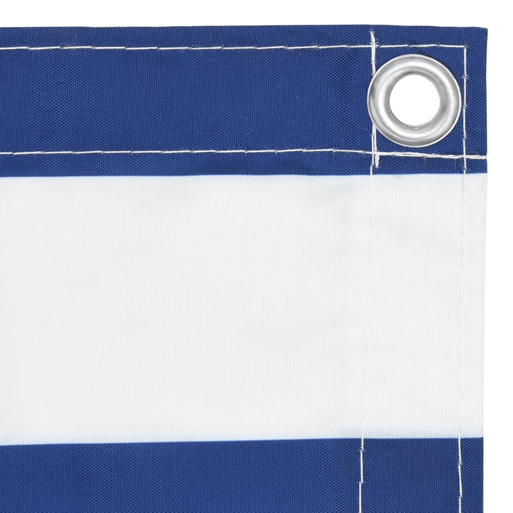 Balkonscherm 75x300 cm oxford stof wit en blauw