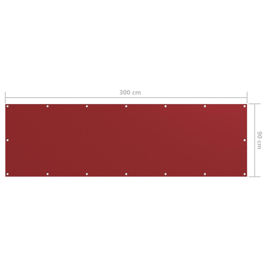 Balkonscherm 90x300 cm oxford stof rood