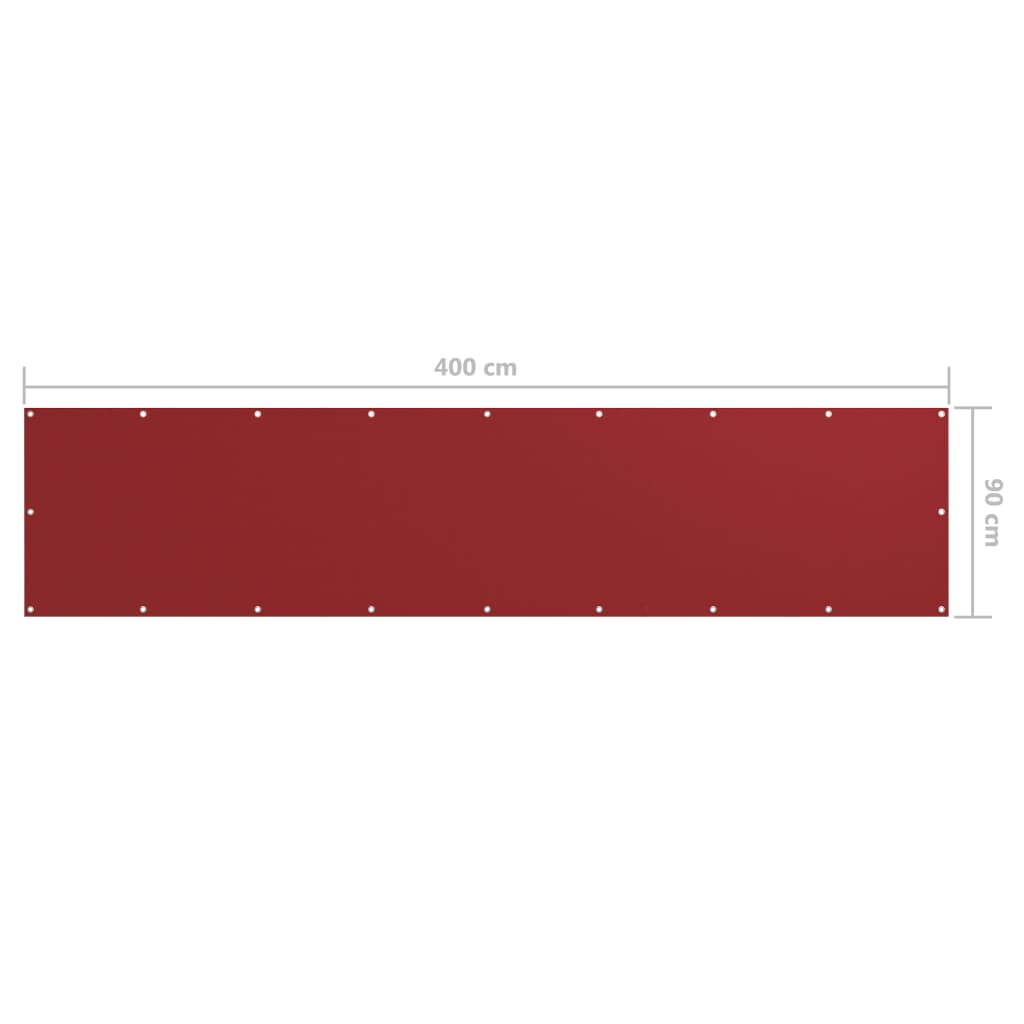 Balkonscherm 90x400 cm oxford stof rood