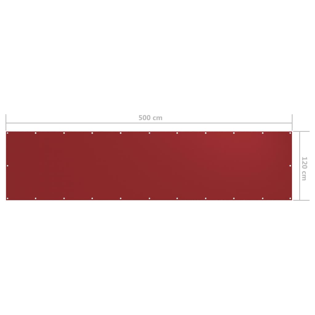 Balkonscherm 120x500 cm oxford stof rood