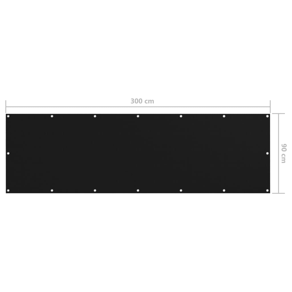 Balkonscherm 90x300 cm oxford stof zwart