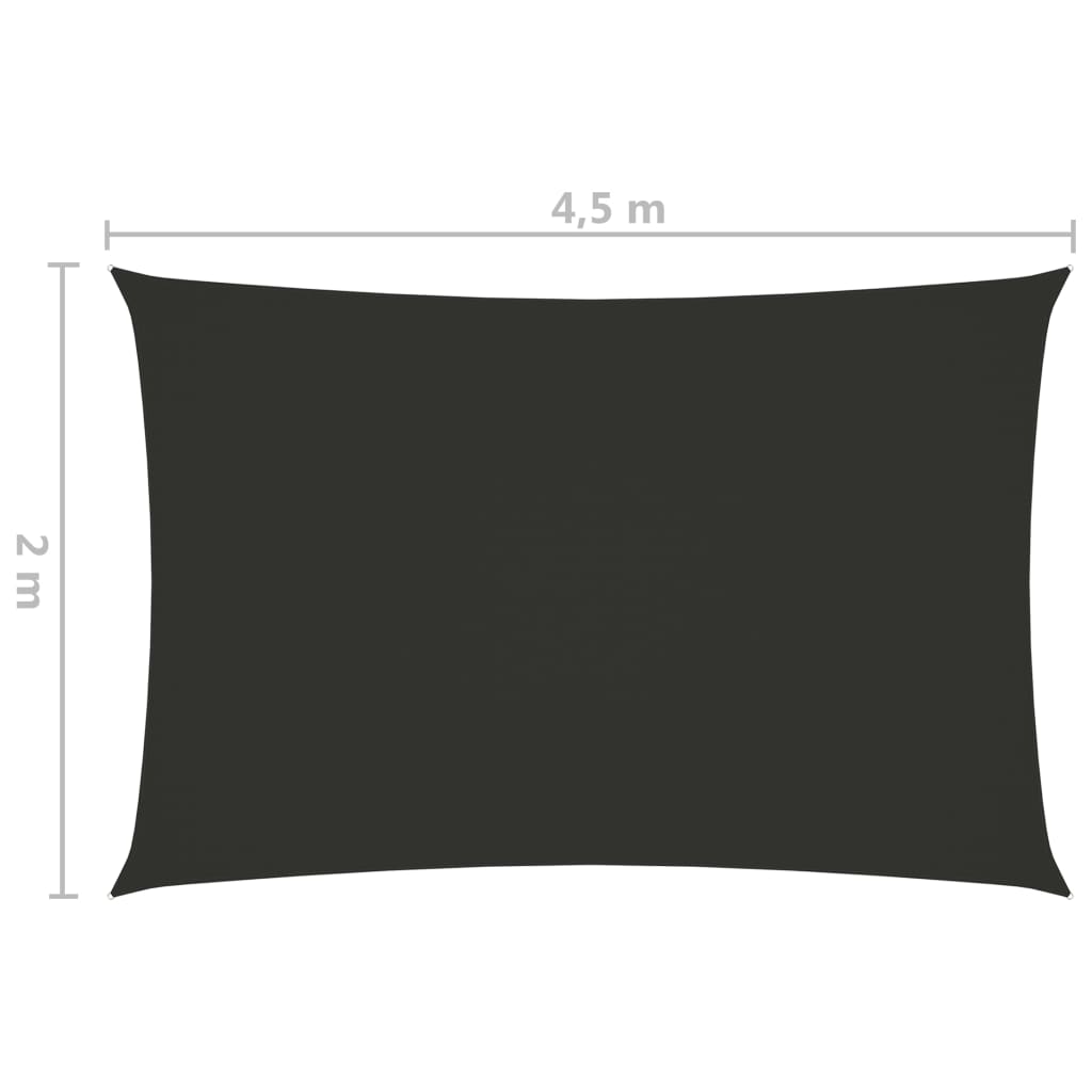 Zonnescherm rechthoekig 2x4,5 m oxford stof antracietkleurig