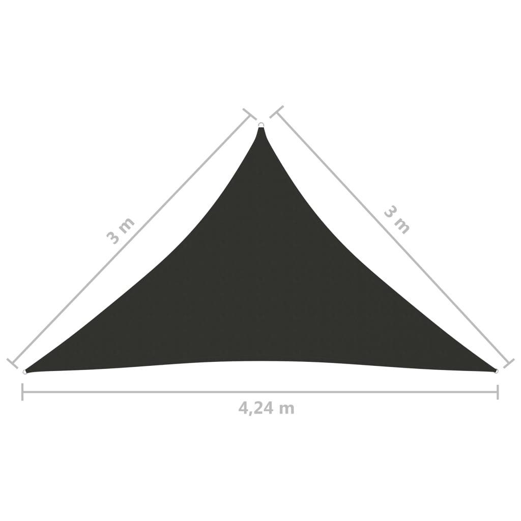 Zonnescherm driehoekig 3x3x4,24 m oxford stof antracietkleurig