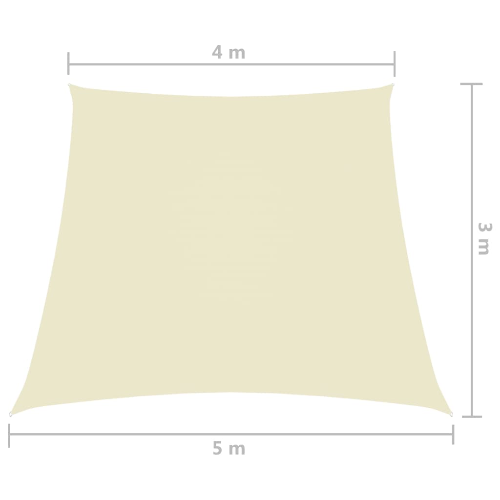 Zonnezeil trapezium 3/5x4 m oxford stof crèmekleurig