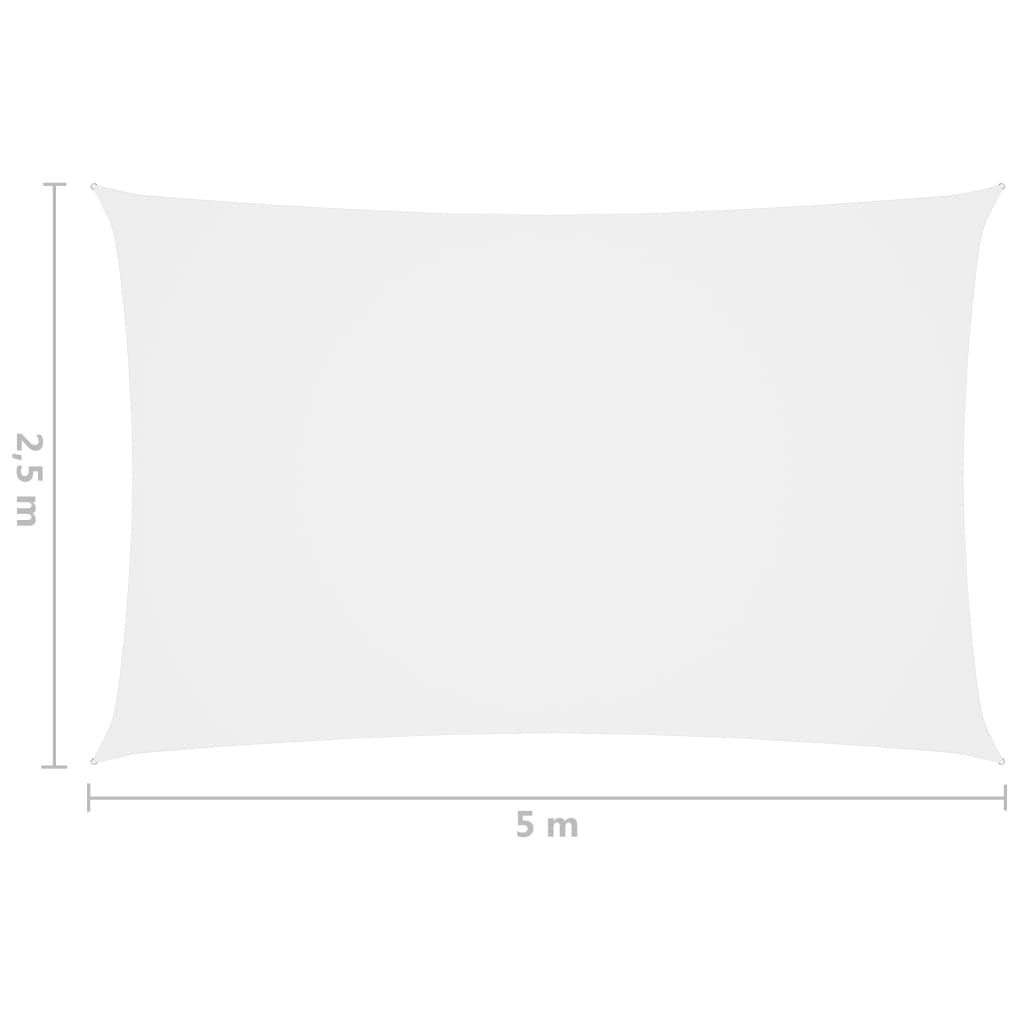 Zonnescherm rechthoekig 2,5x5 m oxford stof wit