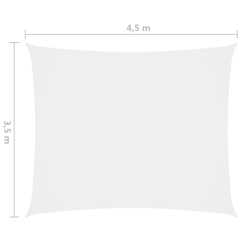 Zonnescherm rechthoekig 3,5x4,5 m oxford stof wit
