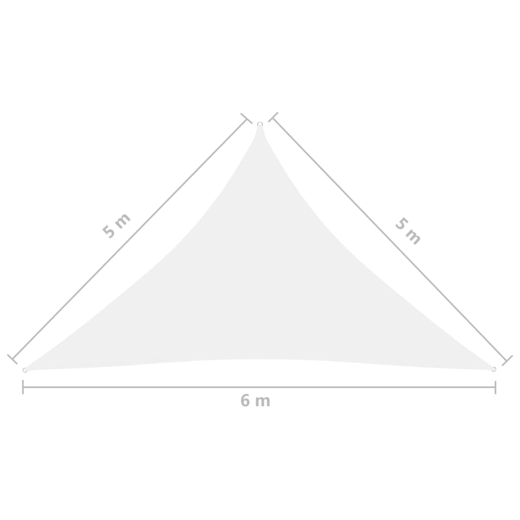 Zonnescherm driehoekig 5x5x6 m oxford stof wit